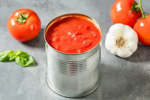 کنسرو گوجه قطعه شده با طعم اصیل و رنگ قرمز طبیعی